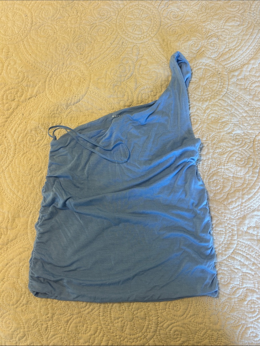 American Eagle Outfitters One-Shoulder Light Blue Tank Top
